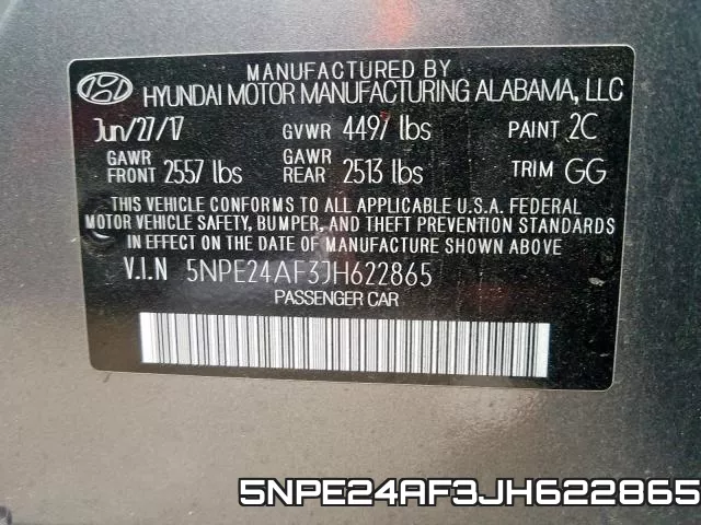 5NPE24AF3JH622865 фото 2