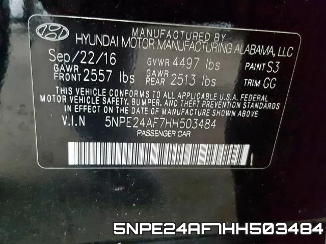 5NPE24AF7HH503484 фото 2