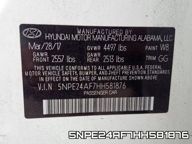 5NPE24AF7HH581876 фото 2