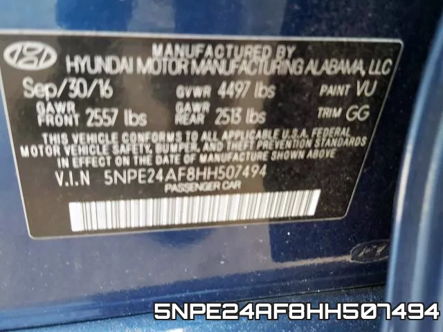 5NPE24AF8HH507494 фото 2