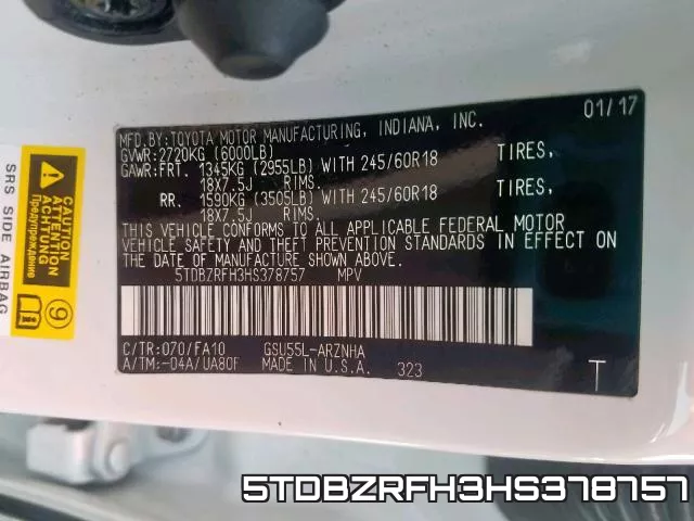 5TDBZRFH3HS378757 фото 2