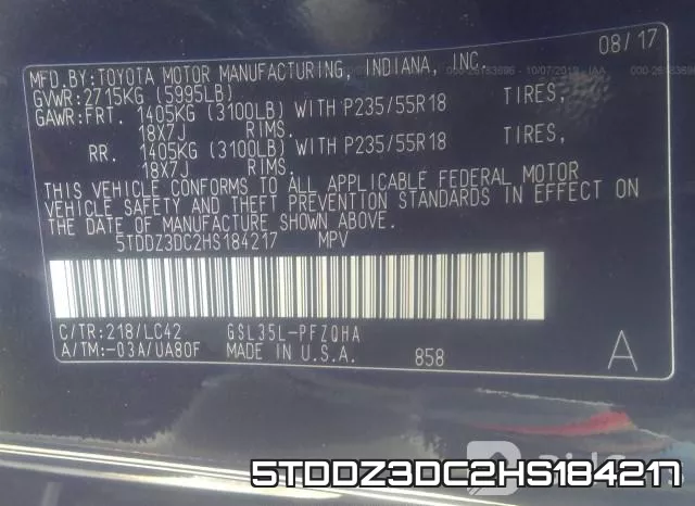 5TDDZ3DC2HS184217 фото 9