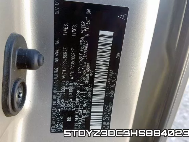 5TDYZ3DC3HS884023 фото 2