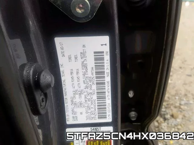 5TFAZ5CN4HX036842 фото 2
