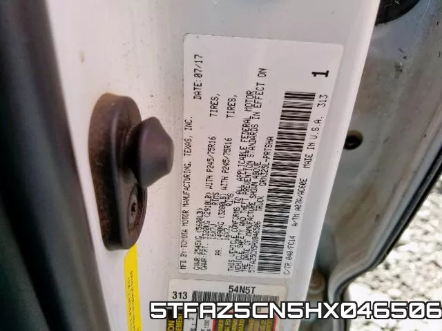 5TFAZ5CN5HX046506 фото 2