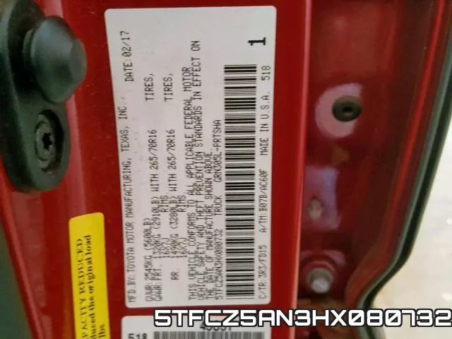 5TFCZ5AN3HX080732 фото 2