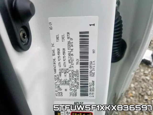 5TFUW5F1XKX836597 фото 2