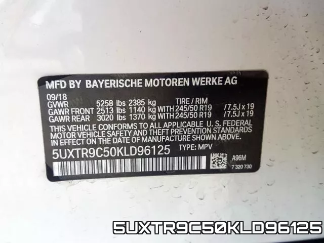5UXTR9C50KLD96125 фото 2