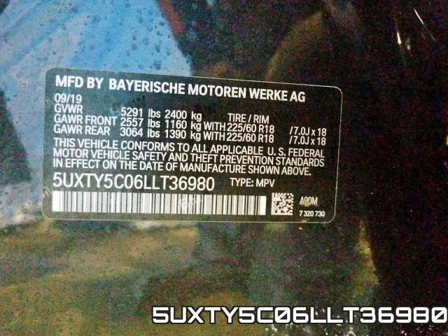 5UXTY5C06LLT36980 фото 2