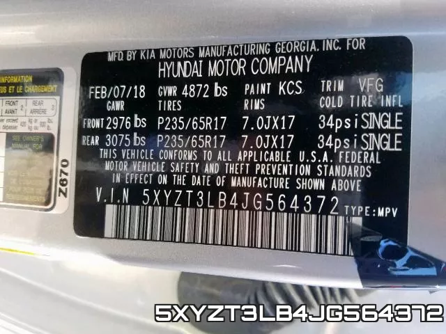 5XYZT3LB4JG564372 фото 2
