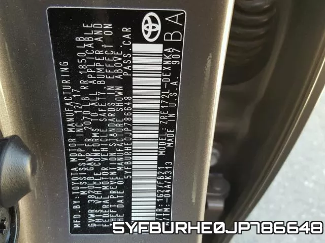 5YFBURHE0JP786648 фото 2