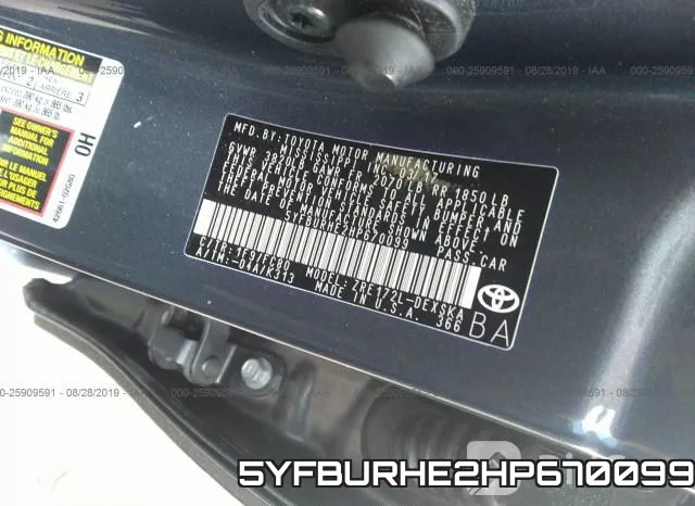 5YFBURHE2HP670099 фото 10
