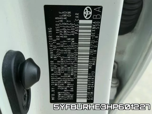 5YFBURHE3HP601227 фото 2