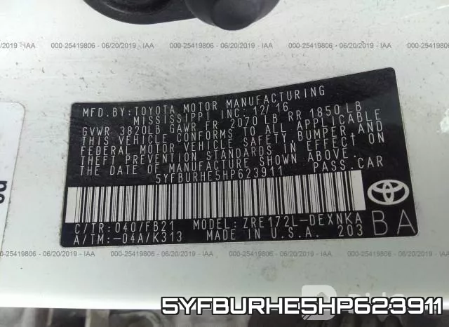 5YFBURHE5HP623911 фото 10
