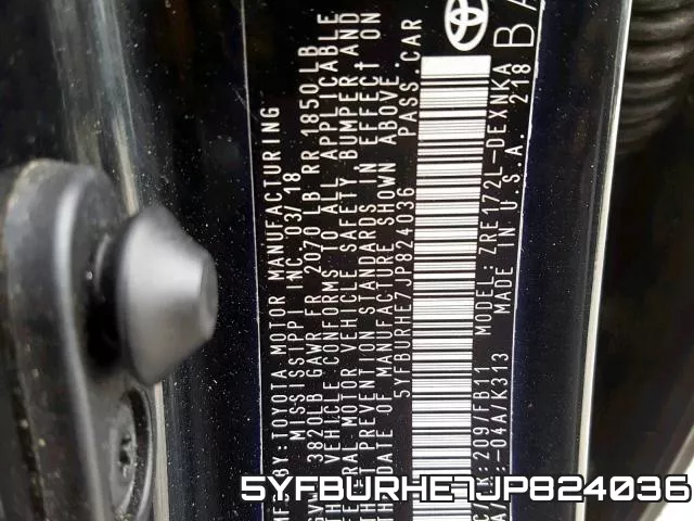 5YFBURHE7JP824036 фото 2