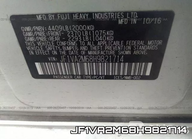 JF1VA2M68H9821714 фото 10