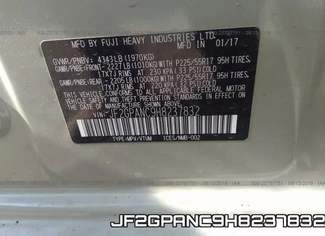 JF2GPANC9H8237832 фото 10