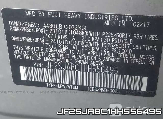 JF2SJABC1HH556495 фото 10