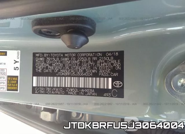JTDKBRFU5J3064004 фото 10