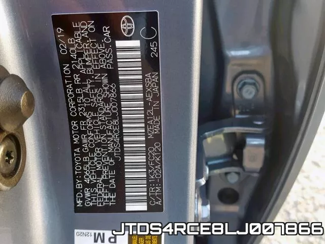 JTDS4RCE8LJ007866 фото 2