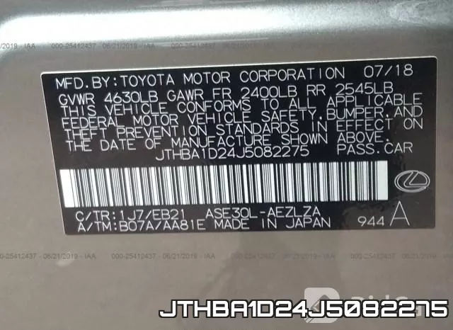 JTHBA1D24J5082275 фото 10