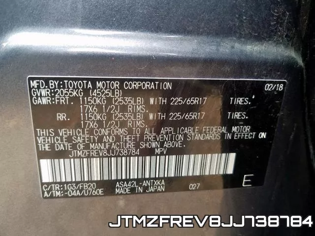JTMZFREV8JJ738784 фото 2