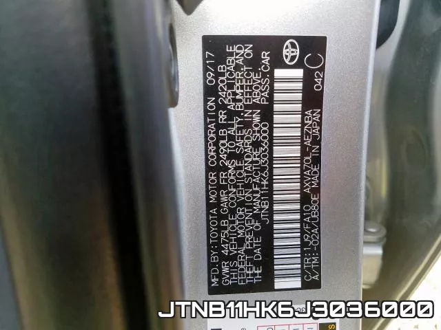 JTNB11HK6J3036000 фото 2