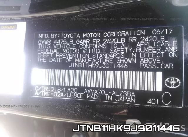 JTNB11HK9J3011446 фото 10