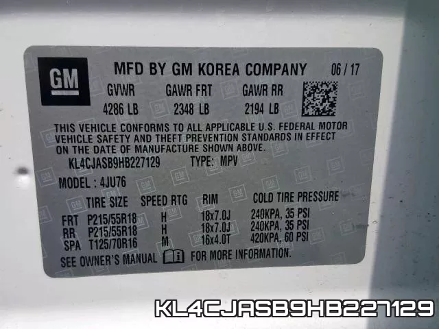 KL4CJASB9HB227129 фото 2