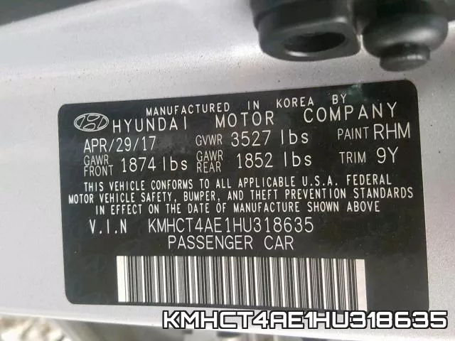 KMHCT4AE1HU318635 фото 2