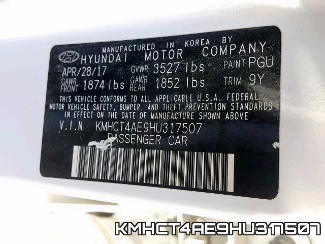 KMHCT4AE9HU317507 фото 2