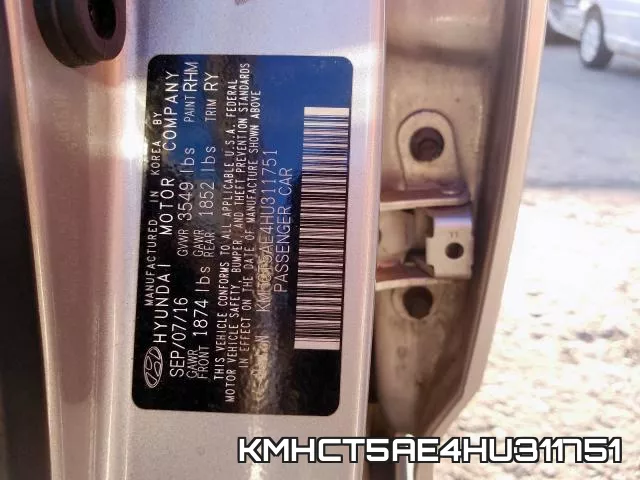 KMHCT5AE4HU311751 фото 2