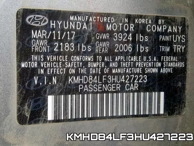 KMHD84LF3HU427223 фото 2