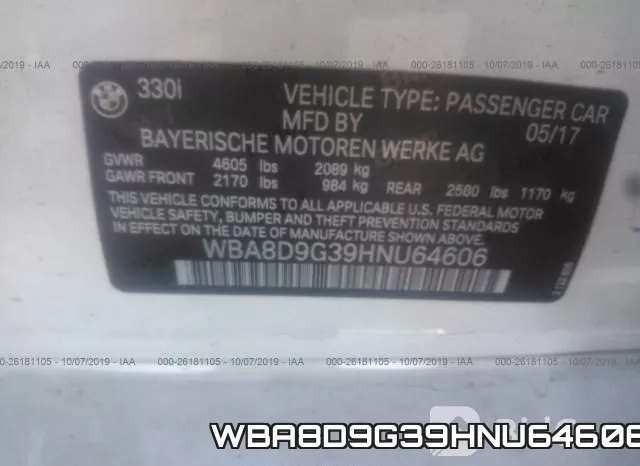 WBA8D9G39HNU64606 фото 10