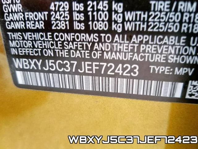 WBXYJ5C37JEF72423 фото 2