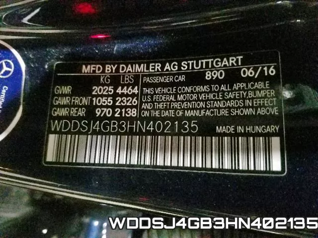 WDDSJ4GB3HN402135 фото 2