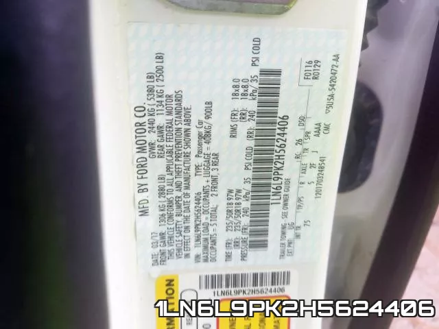 1LN6L9PK2H5624406 фото 2