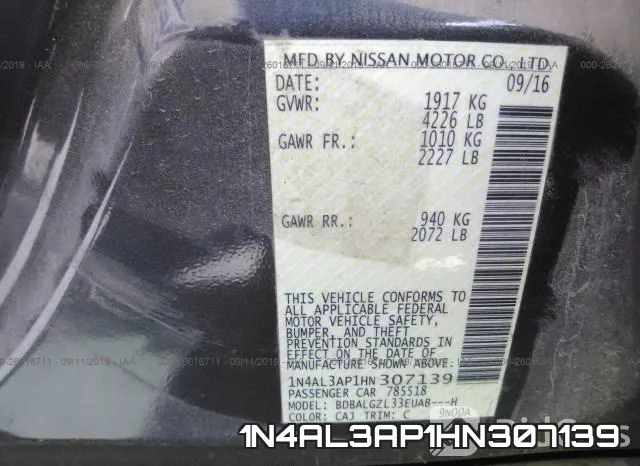 1N4AL3AP1HN307139 фото 10