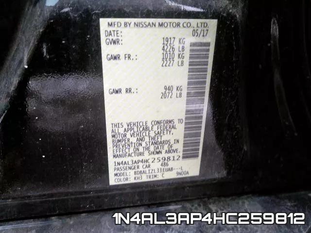 1N4AL3AP4HC259812 фото 2