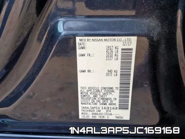 1N4AL3AP5JC169168 фото 2