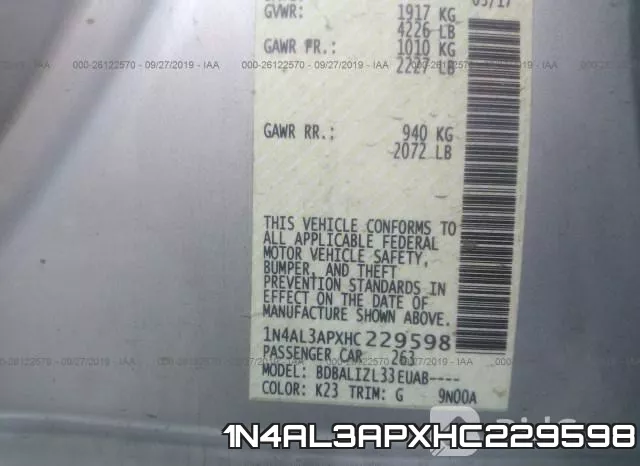 1N4AL3APXHC229598 фото 10