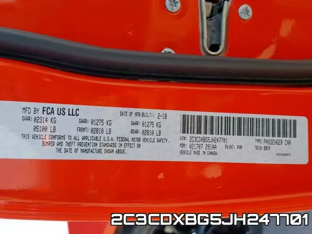 2C3CDXBG5JH247701 фото 2