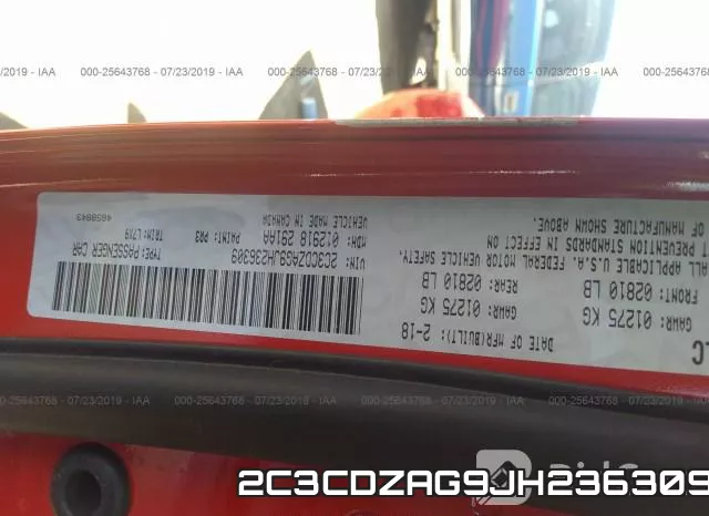 2C3CDZAG9JH236309 фото 10