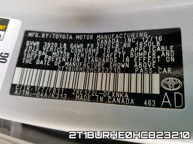 2T1BURHE0HC823210 фото 2