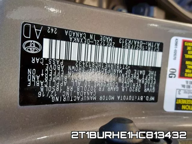 2T1BURHE1HC813432 фото 2