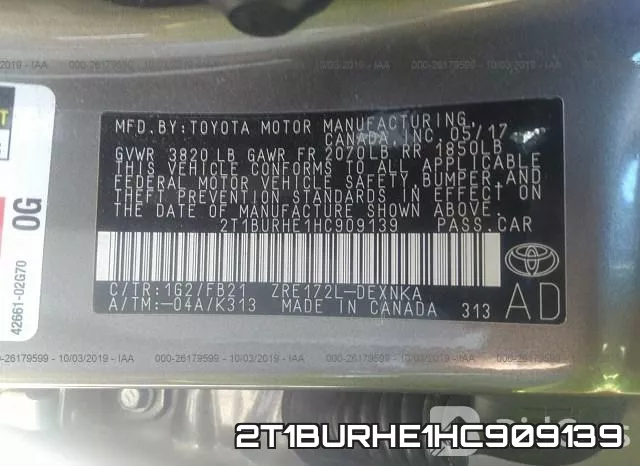 2T1BURHE1HC909139 фото 10