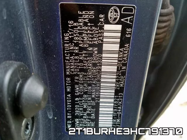 2T1BURHE3HC791370 фото 2