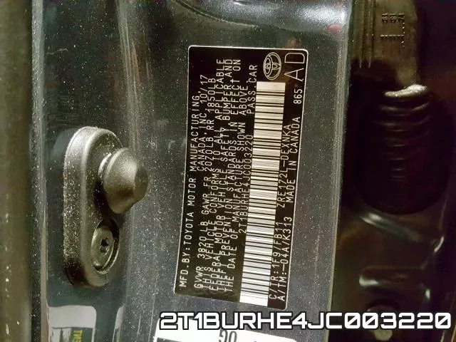 2T1BURHE4JC003220 фото 2