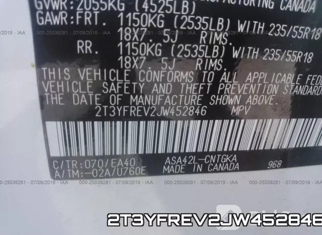 2T3YFREV2JW452846 фото 10