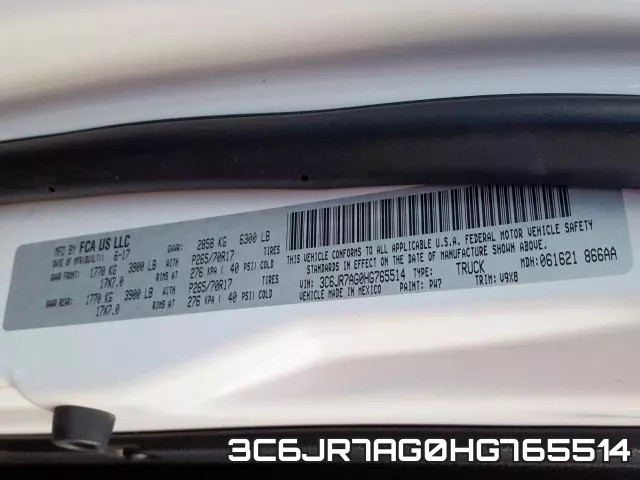 3C6JR7AG0HG765514 фото 2